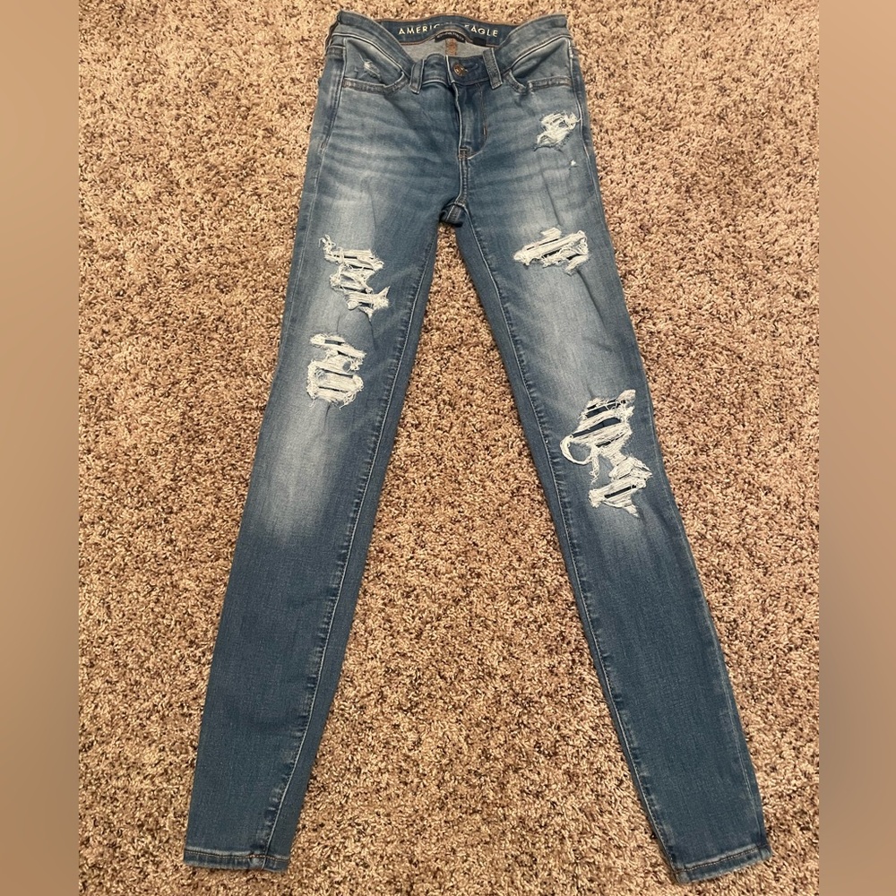 American Eagle Next Level Patched High-Waisted Jegging Size000 Regular